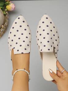Beige Velvet - Small Black Dots