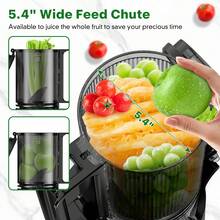 5.4-Inch Wide-Mouth Juicer, Blender, Countertop Juicer, Cold Press Juicer, Suitable For Whole Fruits And Vegetables, 350W Professional-Grade Slow-Grinding Juicer, Quiet Operation, Easy To Clean - US A Type Plug(110-127V) - View 3