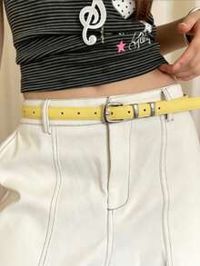 Cinturón de estilo Y2K Dopamina Dulce con empalme de encaje para mujer de talla pequeña, combinado con falda, jeans y accesorios - cinturón - Ver 8
