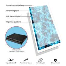 1 Set Printed Pattern Skin Sticker Compatible With PS4 Slim Game Console, Waterproof Scratch-Resistant Controller Personalized Decoration Protective Film - View 8