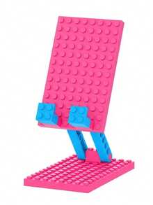 Creative Cartoon Building Block Design Foldable Phone Stand, Fresh Color-Blocking Style, Fun And Playful. Multi-Angle Adjustable, Easily Find Comfortable Viewing Angle, Hands-Free, Suitable For Binge-Watching, Online Classes, Video Calls. Non-Slip Bottom Design, Stable Placement, Effectively Protects Phone Body. Foldable And Compact, Lightweight, Easy To Carry, Space-Saving, Suitable For Home, Office - A - View 6