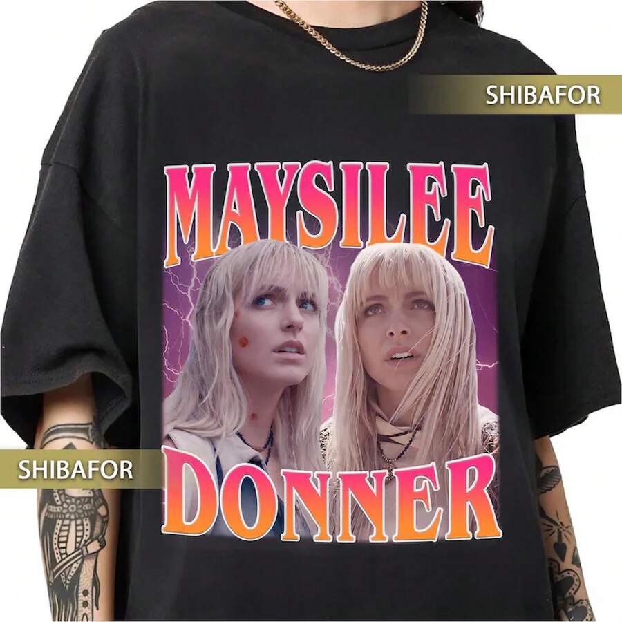 Mckenna Grace As Maysilee Donner, 2026 Vintage 90s Style Retro T-Shirt - 黑色 - 查看 1