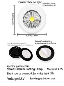 Luz de toque multiusos, luz LED de presión para cocina y hogar, luz de emergencia nocturna, luz para pared, gabinete y mostrador, luz para maletero de coche - Blanco - Ver 6