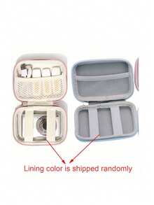 Printed Digital Theme Travel Camera Bag, Multi-Functional Storage Bag, Makeup Bag, Sanitary Napkin Storage Bag, Digital Storage Bag, Ins Style, Secure Zipper Closure, Suitable For All Ages And Genders. Waterproof, Lightweight, Large Capacity, Portable Accessory. Purchase Product Cable Organizer, Electronic Product Storage Bag, Travel Tech Accessory Storage Bag, Vacation Essentials, Beach Essentials. - Multicolor - View 8