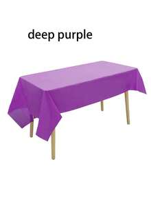 1/6pcs Light Tone Tablecloths. Disposable Rectangular Plastic Colorful Tablecloths, Suitable For Outdoor Scenes, Festival Events, Ice Cream Party Decoration, And Restaurant Graduation Ceremonies, Weddings, Picnics And Other Occasions. - A - View 10