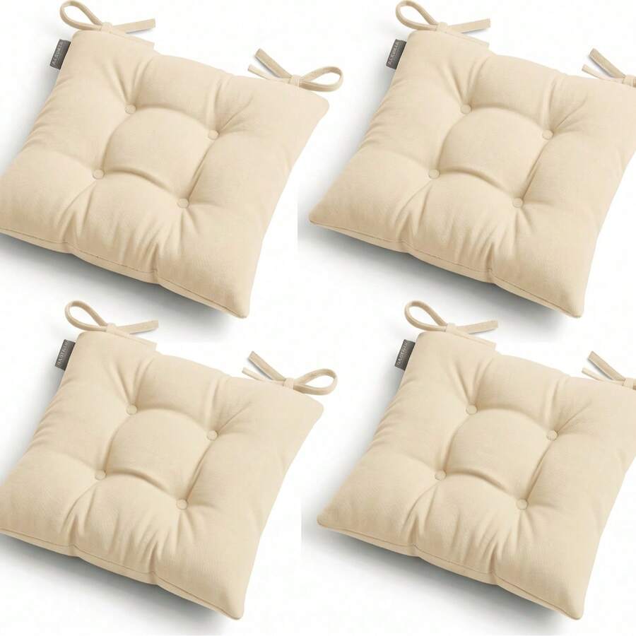 4 Packs Pofidik Chair Seat Cushions, 40*40 Cm – Extra Soft & Comfortable In Der Turkei - Apricot - View 1