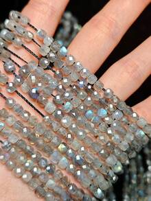 2/4MM Natürlicher Labradorit Stein Schnitt Oberfläche Blitz Würfel Verstreute Perlen Abstandshalter Perlen Für Armbänder Und Halsketten DIY Schmuckherstellung Zubehör - Labradorit [1 Strang 15 Zoll] - Übersicht 8