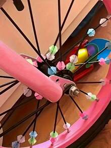 25Pcs/35Pcs Bicycle Spoke Decoration Set Colored Star/Butterfly/Fish/Long Bead/Round Bead Wheel Decor Spoke Beads,Fun Bicycle Decoration Additions,Compatible With Mountain Bike And Cycling Supplies,Holiday Gift For Cycling Enthusias - Multicolor - View 7