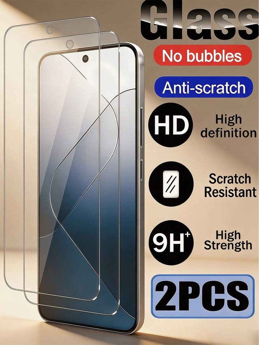 2PCS HD Tempered Glass Screen Protector Compatible With Samsung Galaxy S26/S25/A16 5G/A15/A14/A54/A55/A52, Compatible With IPhone 17/Compatible With Xiaomi 17T Compatible With Redmi Note 15/Compatible With Huawei/Compatible With Honor 600 Lite Easy Installation, Scratch Resistant, Case Friendly, HD Clear, Screen, Birthday, Gifts For Family, Friends, Phone Screen Protector, Phone Accessories