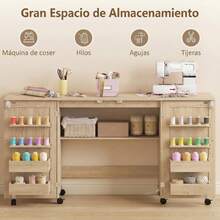 HOMCOM Mesa de banco - Caqui - Ver 2