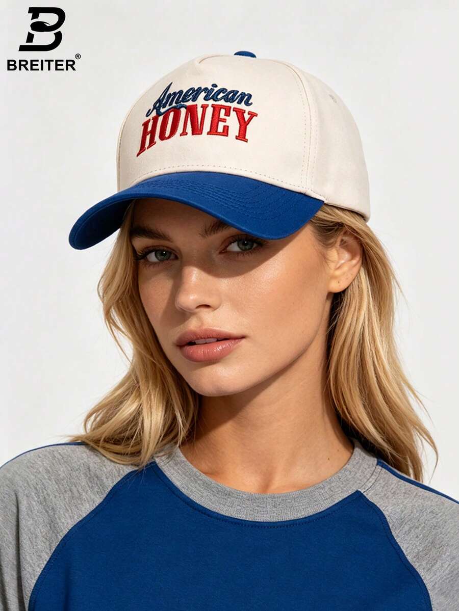 1 Gorra de camionero para mujer, gorra de béisbol personalizada con bordado de letra y bandera, conjunto de 5 gorras de estilo callejero, gorra casual de protección solar para exteriores, adecuada para primavera, otoño, viajes, playa, vacaciones y festivales. - gorra de béisbol - Ver 1
