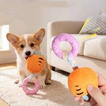 1件/2件裝狗狗咬環發聲玩具,耐咬耐用互動玩具,適合幼犬、小狗與貓咪,緩解無聊的寵物用品陪伴玩具 - 彩色 - 查看 3