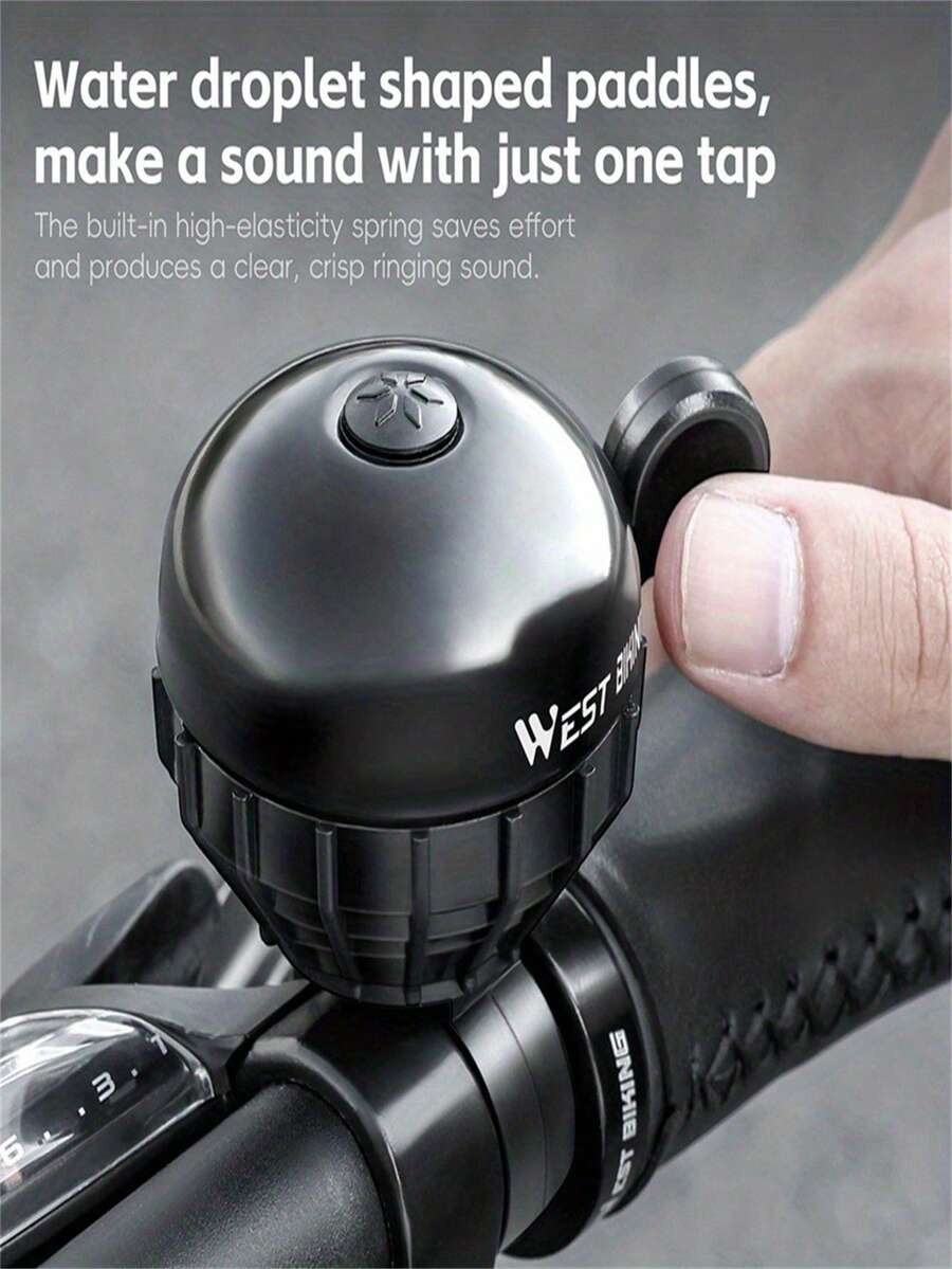 1pc Bicycle Bell, 1pc Black Metal Loud Volume Aluminum Alloy, Easy Installation Riding Handle, For Road Mountain Bike Scooter - Multicolor - View 1
