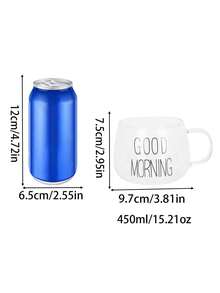 1 buah Mug Susu Kaca Tahan Panas 450ml 15,21oz (Dengan Pegangan), Gelas Air, Gelas Sarapan, Gelas Kopi - transparan - View 4