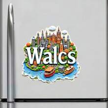 Walcs River-Wrapped Old Town Gothic Spires And Autumn-Kissed Stone Bridges Magnet Where The Castle Dreams Along The Quiet Water Keepsake For All Metal Surfaces Throughout The Home - A - View 2
