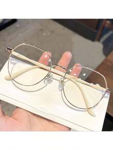 OBOVAY 1pc Women Student Lightweight Round Face Display Mirror Plain Frame - Milk Coffee - View 8