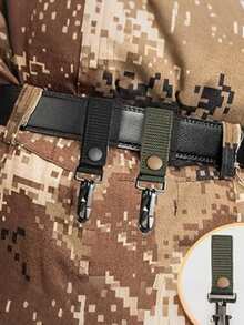 1 pieza/2 piezas Clip de cinturón táctico multiusos, gancho colgante para cinturón de cintura, gancho para guantes y llaves de exterior, hebilla de almacenamiento de equipo de servicio de cintura, clip colgante MOLLE para accesorios de equipo de campamento, senderismo y aplicación de la ley - Negro - Ver 6