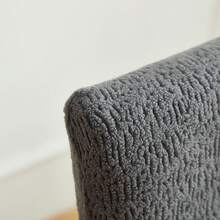 1pc/4pcs/6pcs/8pcs Removable Chair Covers, Dining Chair Covers, Fleece Jacquard, Simple Solid Color, Suitable For Restaurant, Living Room, Bedroom Chair Decoration - Grey - View 8