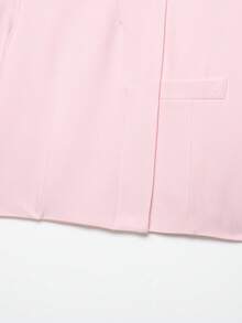 DEEKA Blazer Pendek Wanita Gaya Eropa dan Amerika Minimalis Serbaguna Musim Semi/Panas Model Crop Warna Pink - Berwarna merah muda - View 9