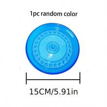 1pc Random Color Pet Flying Disc, Durable Chew Toy For Dogs, Interactive Training, Teeth Cleaning, Outdoor Floating Toy, Soft Design, For Teeth, Dog Training Interaction, Boredom Relief - Multicolor - View 9
