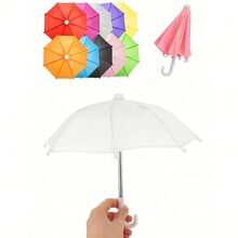 1pc Mini Decorative Craft Umbrella, Fabric With Metal Frame, Handmade Collapsible Sunshade And Rain Umbrella, Dollhouse Miniature Scene Photography Prop, Desktop Decor Accessory, DIY Handmade Craft Scene Decoration, Toy Figure Scene Matching Decor - A - View 4