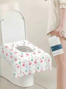1/5/10pcs Disposable Toilet Seat Covers, Travel Essential, Large Waterproof Toilet Seat Pads, Suitable For Home, Travel, Public Restrooms, Full Coverage Toilet, Mother's Day Gift - Multicolor - View 2
