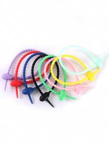 20pcs 12cm Reusable Silicone Cable Ties - Self-Locking Cable Organizer & DIY Keychain Pendant, Suitable For Data Cables, Earphones - 12cm Silicone Nylon Strap - View 2