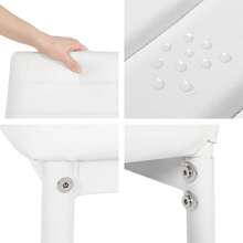 Dining Table And Chairs Set 6, Extendable Table With 6 Faux Leather Chairs For Dining Room, Kitchen, 6 Seater Room Set - White Marble Table + 6 White PU Chairs - 查看 10