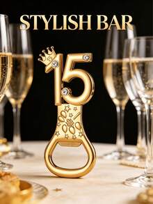 24pcs Gold 15 Inch Bottle Opener Set, Suitable For 15th Birthday Gift, Birthday Party Favor, Anniversary Gift, Wedding Souvenir And Guest Return Gift, Valentine's Day Gift, Kitchen And Bar Supplies, Party Favor - Simple Bottle Opener - View 9
