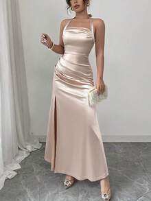 Women Midi Dresses - Champagne - View 4