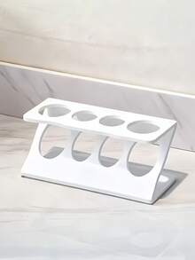 Soporte multifuncional para cepillo de dientes, diseño de 4 compartimentos con drenaje hueco, estante de almacenamiento para cepillo de dientes eléctrico, pasta de dientes y afeitadora, organizador de encimera de baño, accesorio de encimera de baño, opcional en negro y blanco - Blanco y Negro - Ver 3