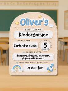 Personalized First Day Of School Sign, Customizable Text Photo Prop, Writable Back To School Photo Prop, First Day Of School Commemorative Board, Suit - Multicolor - View 24
