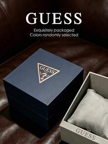 Guess Caja de regalo cuadrada para reloj con forro de almohada de terciopelo, caja de embalaje de almacenamiento de relojes de pulsera de lujo, entrega de color aleatorio - caja de reloj - Ver 2