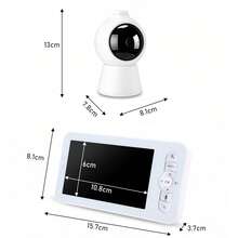 2K 2.4GHz WiFi Baby Monitor, Phone App & 5'' Screen Control, Smart Night Light, Night Vision, Cry Motion Sound Detect, 360° Camera, Smartphone - White - View 10
