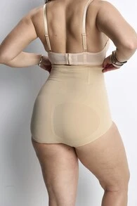 Slumbrini 1 件女式高腰无缝塑身衣，腰部训练器，提臀器，瘦身塑身衣，大码适用 - 杏色 - 查看 2