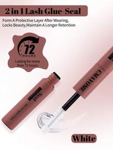 [72-Hour Strong Hold] 1/2/3/4/5/6pcs Hypoallergenic 2-In-1 Eyelash Glue & Sealer | 72-Hour Strong Hold, Latex-Free, Waterproof | Suitable For DIY Cluster False Eyelashes, Home False Eyelash Makeup Tools | Mixed Black Eyelash Extension Glue - Rust Brown - View 6