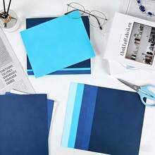 35 Sheets Blue Navy Colored Cardstock Thick Paper, 7 Colors Assorted Blue Colored Card Stock Paper 230gsm Blue Card Stock Printer Paper For Wedding Invitations, Menus, Crafts, And DIY Cards - 1 Set - View 6
