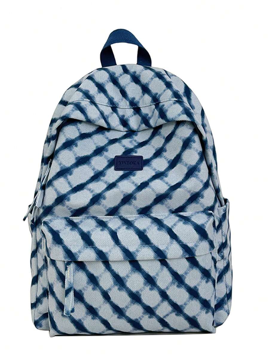 LECEY Casual Versatile Large Capacity Backpack - Blue - View 1