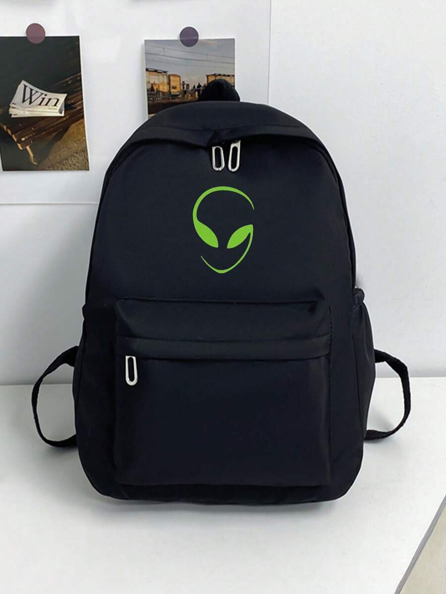 1pc Solid Color Men's Fashion Backpack, Versatile Large Capacity Casual Commuter Student Backpack For Men And Women - Black - View 1