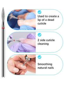 1/2/3/5/10pcs Professional Diamond Nail Drill Bit Set, Electric Nail File, Rotating Nail Grinding Head, Cuticle Cleaning, Manicure And Pedicure Tool Accessories - Red - View 2