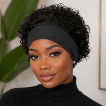 AMECIRE Curly Wig Pixie Cut Wig Human Hair Wigs Women's Short Hair Wig Black Fluffy Shape Mechanical Manufacturing Suitable For Everyday Wear - Natural Black - View 3