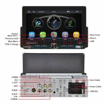 Auto estéreo 1 Din Auto Estéreo De Pantalla 7 Pulgadas Android Auto Carplay Mirrorlink Esterio Carro Stereo Con Cámara Inversa Bluetooth USB - 7311W - Ver 8