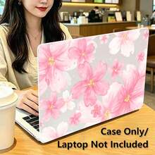 1件式筆電保護殼，粉色櫻花UV印花圖案，極簡輕量保護套，相容 MacBook Air Pro 13.3 13.6 14.2 15.3 16.2 吋，適用 13 吋 Neo 筆電保護殼 A3404 型號 - 查看 3