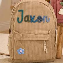 Ransel Nama Kustom dengan Motif Kotak-kotak Stroberi, Ransel Perjalanan Kapasitas Besar dengan Kompartemen Laptop - MultiWarna - View 51