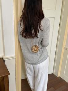 新款壓克力迷你手提包 時尚手拿包 個性化新月形晚宴包 鏈條肩背斜挎包 新年海灘風 - 金色 - 查看 5