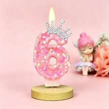 Vela de Número con Brillo Tema Oceánico Creativo (Pieza Única, Números Opcionales 0–9): Disponible en Estilos Azul o Rosa, Decorada con Estrellas de Mar, Conchas, Corona de Strass y Elementos de Sirena o Subacuáticos. Diseño sin Humo, Adecuado para Aniversario de Pareja, Fiesta de 18 Años de Niñas, Baby Shower y Celebración con Tema de Playa de Verano. - Ver 19