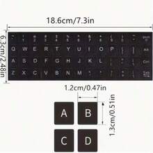 2/1pc Black Matte Reusable Paper Keyboard Stickers With White Letters, Suitable For Laptop, Computer And Desktop Keyboard - No Glue Needed, Laptop Stickers - View 8