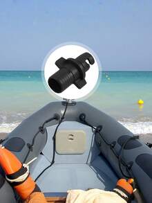 Adaptador de válvula de aire para kayak inflable de uso pesado, conector universal de válvula de bomba de aire, accesorio de inflado para SUP inflable, bote y kayak, adaptador para canoa, bote de goma, tabla de SUP, equipo de deportes acuáticos inflable, pieza de repuesto para inflar y desinflar - Negro - Ver 4
