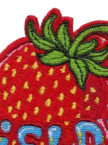 1 buah/2 buah/3 buah/4 buah Patch Stroberi Unik Musik Fields Forever Bordir Tempel Setrika - MultiWarna - View 5