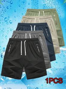 [Men's Shorts]Men's Outdoor Sports Shorts With Drawstring Waist And Multiple Pockets, Comfortable To Wear Black - Black - View 10